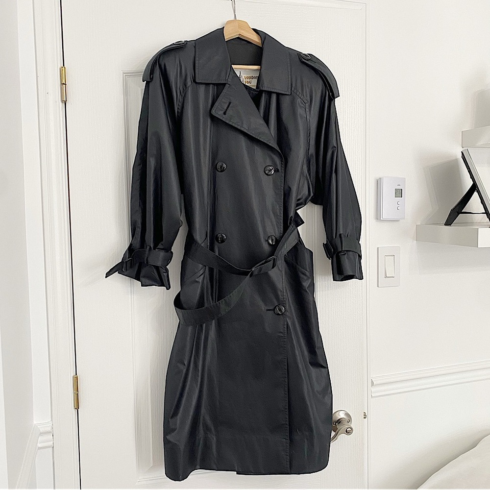 LONDON FOG | Long black trench-coat